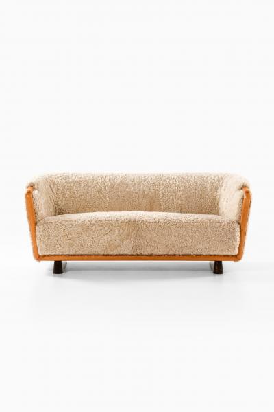 Scandinavian Art Deco Sofa in Birch and Sheepskin 1930s