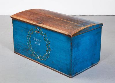 Scandinavian Blue Marriage Chest