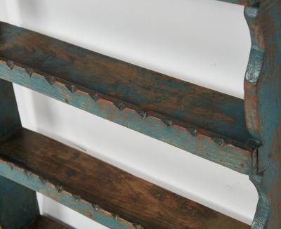 Scandinavian Blue Painted Spice Shelves