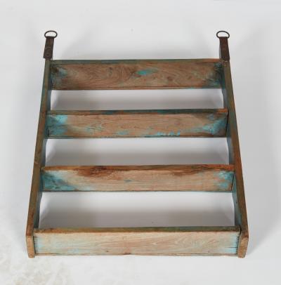 Scandinavian Blue Painted Spice Shelves
