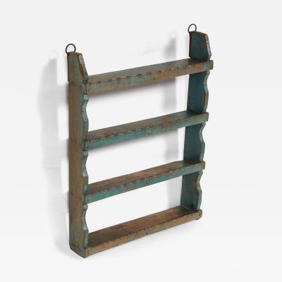Scandinavian Blue Painted Spice Shelves