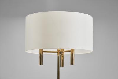 Scandinavian Brass Floor Lamp with Circular Base Scandinavia 20th Century