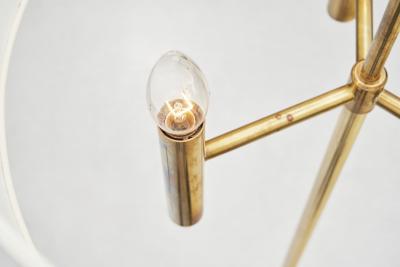 Scandinavian Brass Floor Lamp with Circular Base Scandinavia 20th Century
