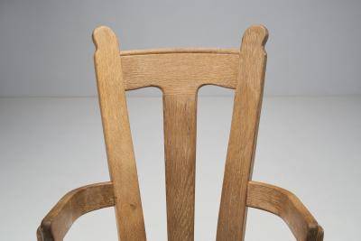 Scandinavian Brutalist Oak rocking Chair Scandinavia 1970s