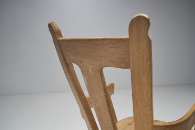 Scandinavian Brutalist Oak rocking Chair Scandinavia 1970s