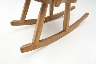 Scandinavian Brutalist Oak rocking Chair Scandinavia 1970s