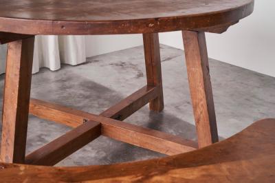 Scandinavian Cabinetmaker Rustic Set of Table and Benches in Solid Pine 1940s