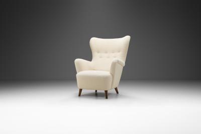Scandinavian Cabinetmaker Upholstered Armchair Scandinavia ca 1950s