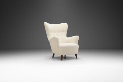 Scandinavian Cabinetmaker Upholstered Armchair Scandinavia ca 1950s