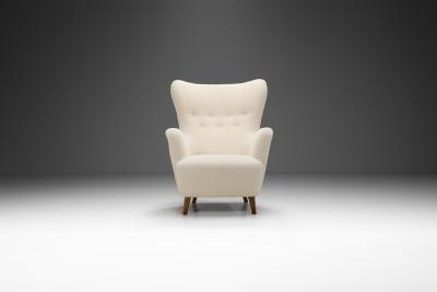 Scandinavian Cabinetmaker Upholstered Armchair Scandinavia ca 1950s