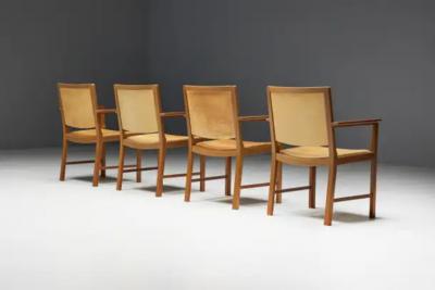 Scandinavian Conference Chairs in Natural Leather 1970s