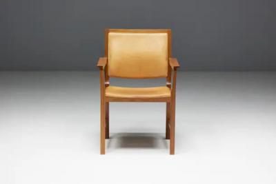 Scandinavian Conference Chairs in Natural Leather 1970s
