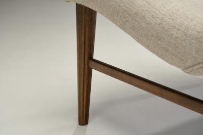 Scandinavian Curved Easy Chair With Wooden Legs Scandinavia ca 1950s