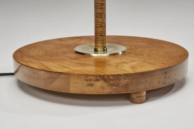 Scandinavian Floor Lamp with Rattan Stem Sweden First half of the 20th Century