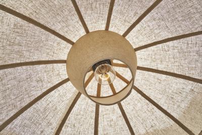 Scandinavian Floor Lamp with Rattan Stem Sweden First half of the 20th Century