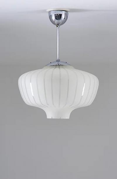 Scandinavian Glass Pendant Swedish Modern 1940s