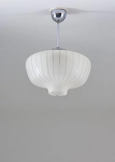 Scandinavian Glass Pendant Swedish Modern 1940s