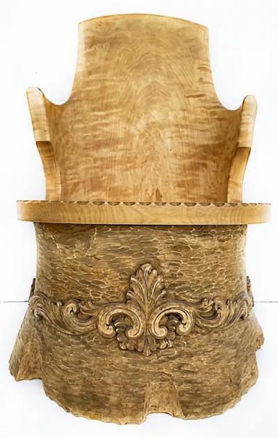 Scandinavian Hand Carved Kubbestol Chair Norway or Denmark