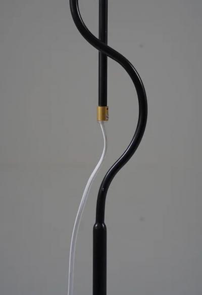 Scandinavian Mid Century Floor Lamp in Metal and Brass