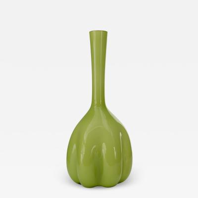 Scandinavian Mid Century Green Glass Bud Vase