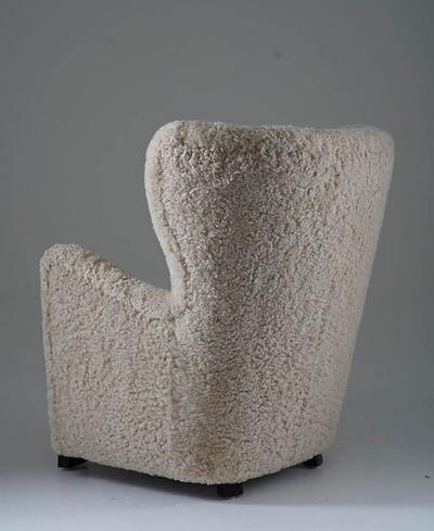 Scandinavian Mid Century Lounge Chairs in Sheepskin