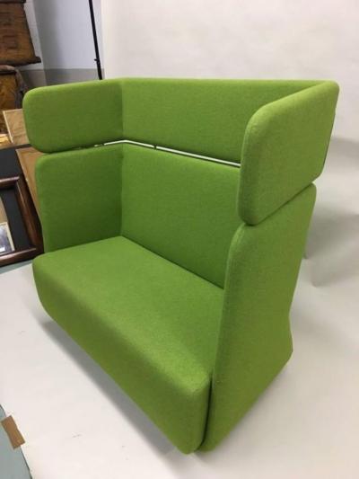 Scandinavian Mid Century Modern Moss Green Sofa or Settee
