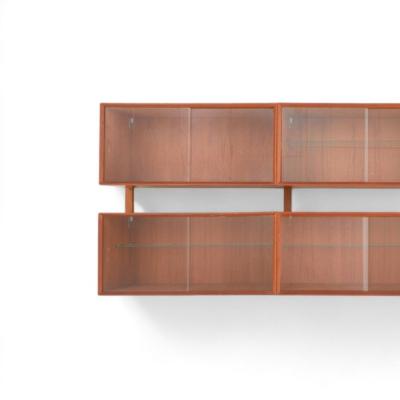 Scandinavian Mid Century Modern Wall Mounted Bookshelf Teak Norway 1967