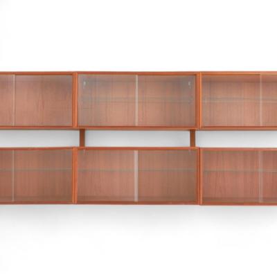 Scandinavian Mid Century Modern Wall Mounted Bookshelf Teak Norway 1967
