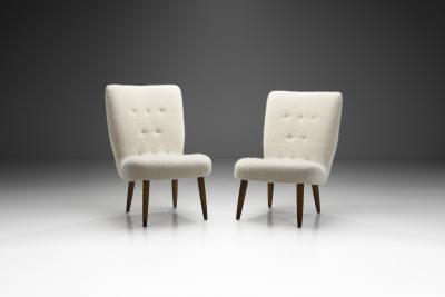 Scandinavian Mid Century Pair of Easy Chairs Scandinavia ca 1950s