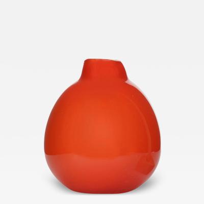 Scandinavian Mid Century Red and White Glass Vase