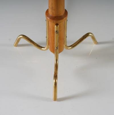 Scandinavian Mid Century Table Lamp in Brass and Teak
