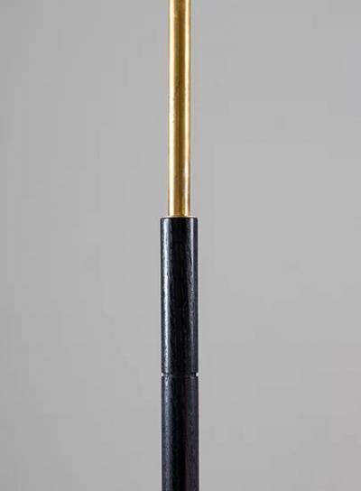 Scandinavian Midcentury Floor Lamp in Brass and Wood