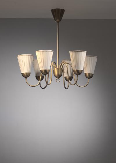 Scandinavian Modern 6 armed chandelier