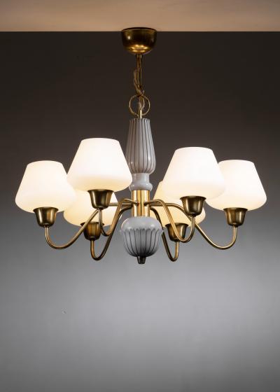 Scandinavian Modern 6 armed chandelier