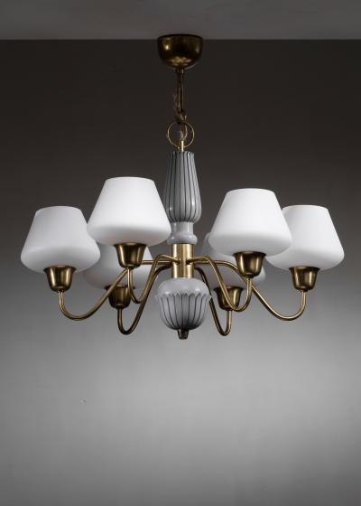 Scandinavian Modern 6 armed chandelier