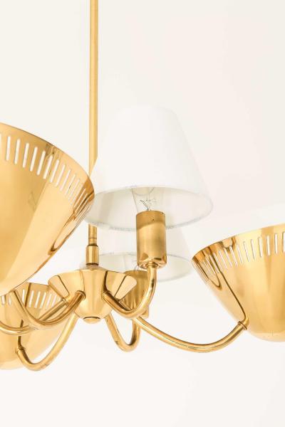 Scandinavian Modern Brass Ceiling Lamp in Gold and White 1950s