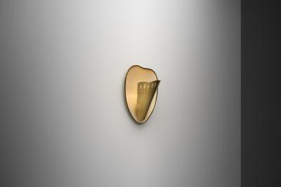 Scandinavian Modern Brass and White Lacquered Wall Lamp Sweden Mid 20th Century