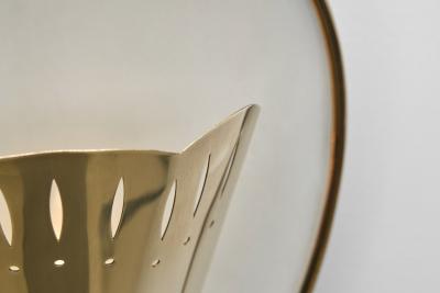 Scandinavian Modern Brass and White Lacquered Wall Lamp Sweden Mid 20th Century
