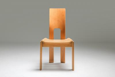 Scandinavian Modern Dining Chairs Set of Six 1970s