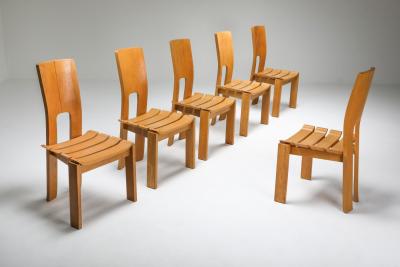 Scandinavian Modern Dining Chairs Set of Six 1970s