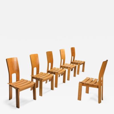 Scandinavian Modern Dining Chairs Set of Six 1970s