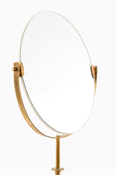 Scandinavian Modern Golden Table Mirror in Brass 1950s