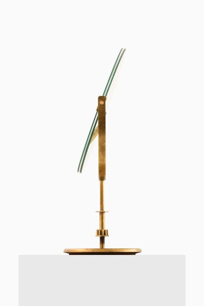 Scandinavian Modern Golden Table Mirror in Brass 1950s