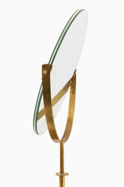Scandinavian Modern Golden Table Mirror in Brass 1950s