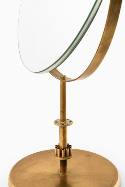 Scandinavian Modern Golden Table Mirror in Brass 1950s