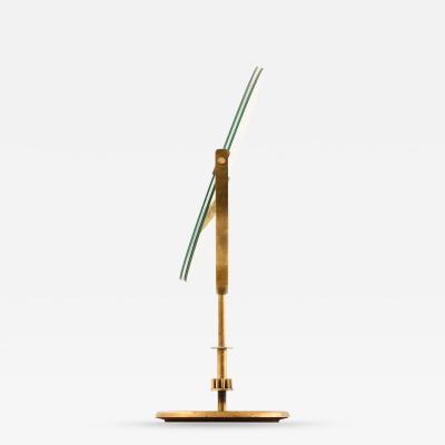 Scandinavian Modern Golden Table Mirror in Brass 1950s