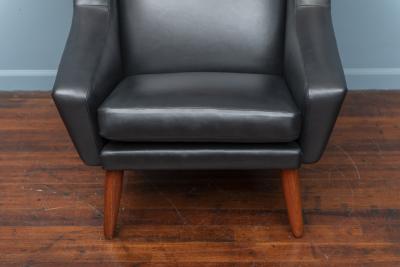 Scandinavian Modern Leather Lounge Chair