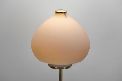 Scandinavian Modern Opal Glass and Brass Wall Lamp Sweden ca 1950s