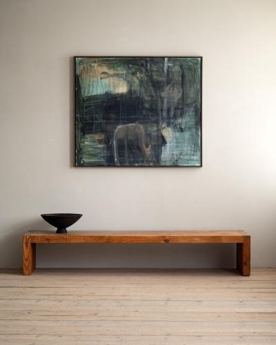 Scandinavian Modern Pine Bench