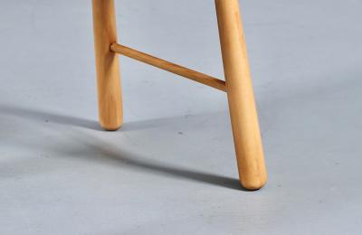 Scandinavian Modern Sheepskin Stool